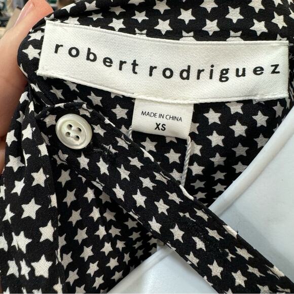 Silk Star Print Cold Shoulder Robert Rodriguez 100 Silk Dress, XSmall - Picture 9 of 12